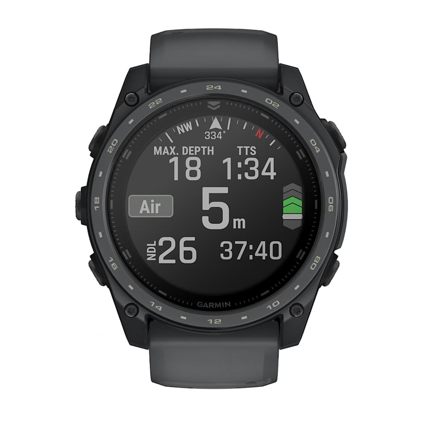 Garmin Tactix® 8 Cerakote 51mm AMOLED Akıllı Saat – Siyah Silikon Kayış