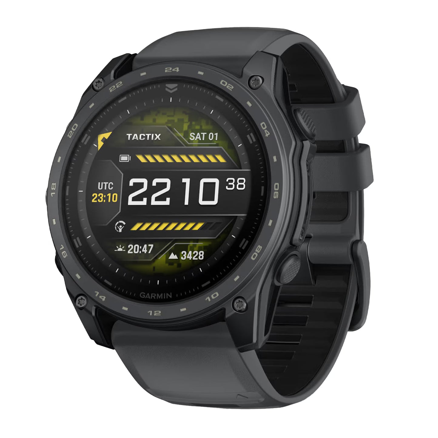 Garmin Tactix® 8 Cerakote 51mm AMOLED Akıllı Saat – Siyah Silikon Kayış
