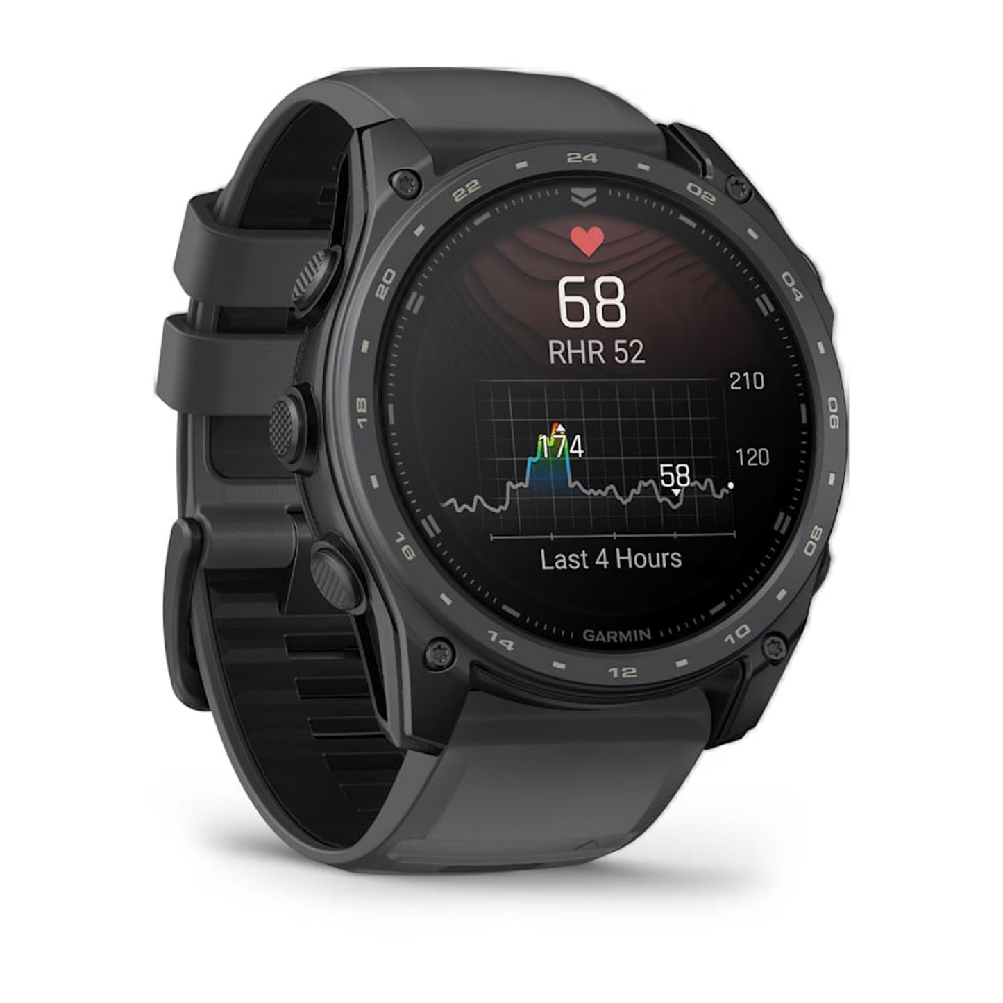 Garmin Tactix® 8 Cerakote 51mm AMOLED Akıllı Saat – Siyah Silikon Kayış