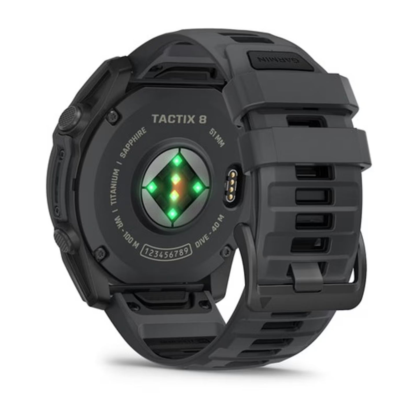 Garmin Tactix® 8 Cerakote 51mm AMOLED Akıllı Saat – Siyah Silikon Kayış