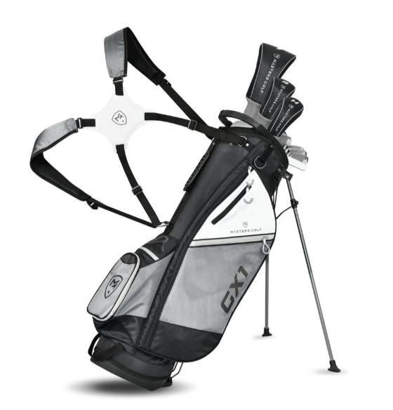 Masters GX1 Golf Seti – 11 Parça (Sağ El, Çelik Şaft, Stand Bag, Siyah/Gri)