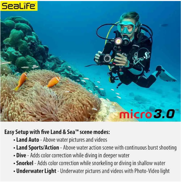 Sealife Micro 3.0 Pro 3000F Color Boost Su Altı Kamerası